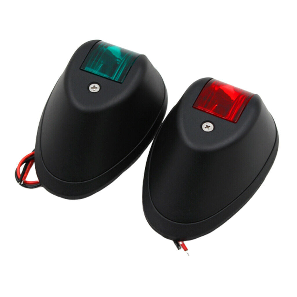 Lots 2 Nylon Black Housing Red&Green Sidelight 12V / 24V Navigation Light