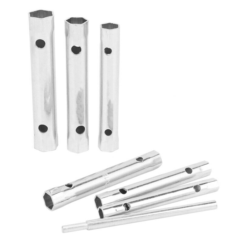 6PC 8-19mm Metric Tubular Box Wrench Set Tube Bar Spark-Plug Spanner Steel DouZ6