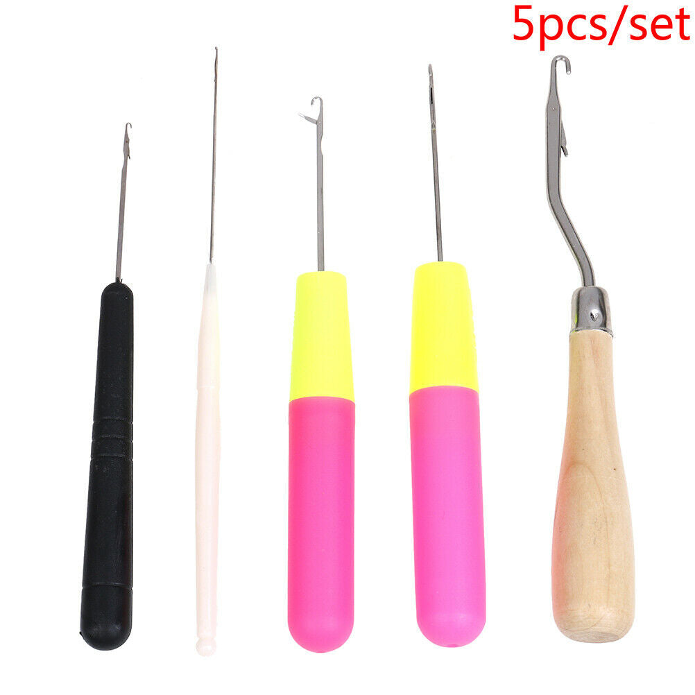 5pcs/Set Plastic Crochet Needle Braiding Latch Hook Weaving Hair Craft MiSJCA