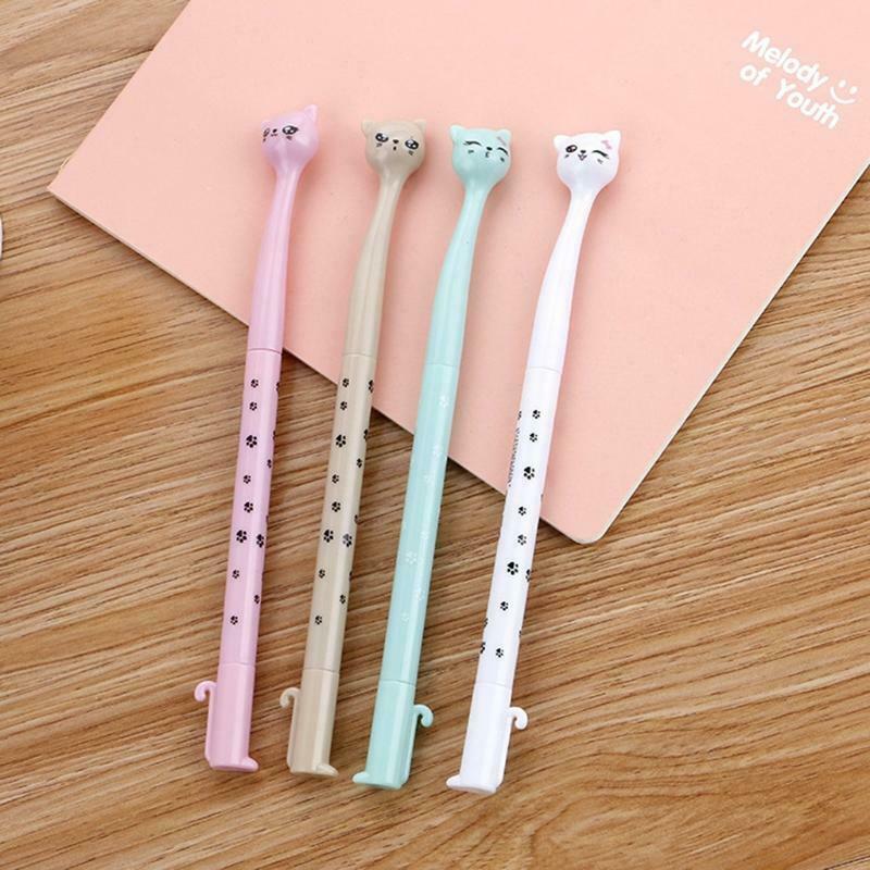 Multicolor Cat Black Gel Pen for Office School Children Kid Stationery Supply