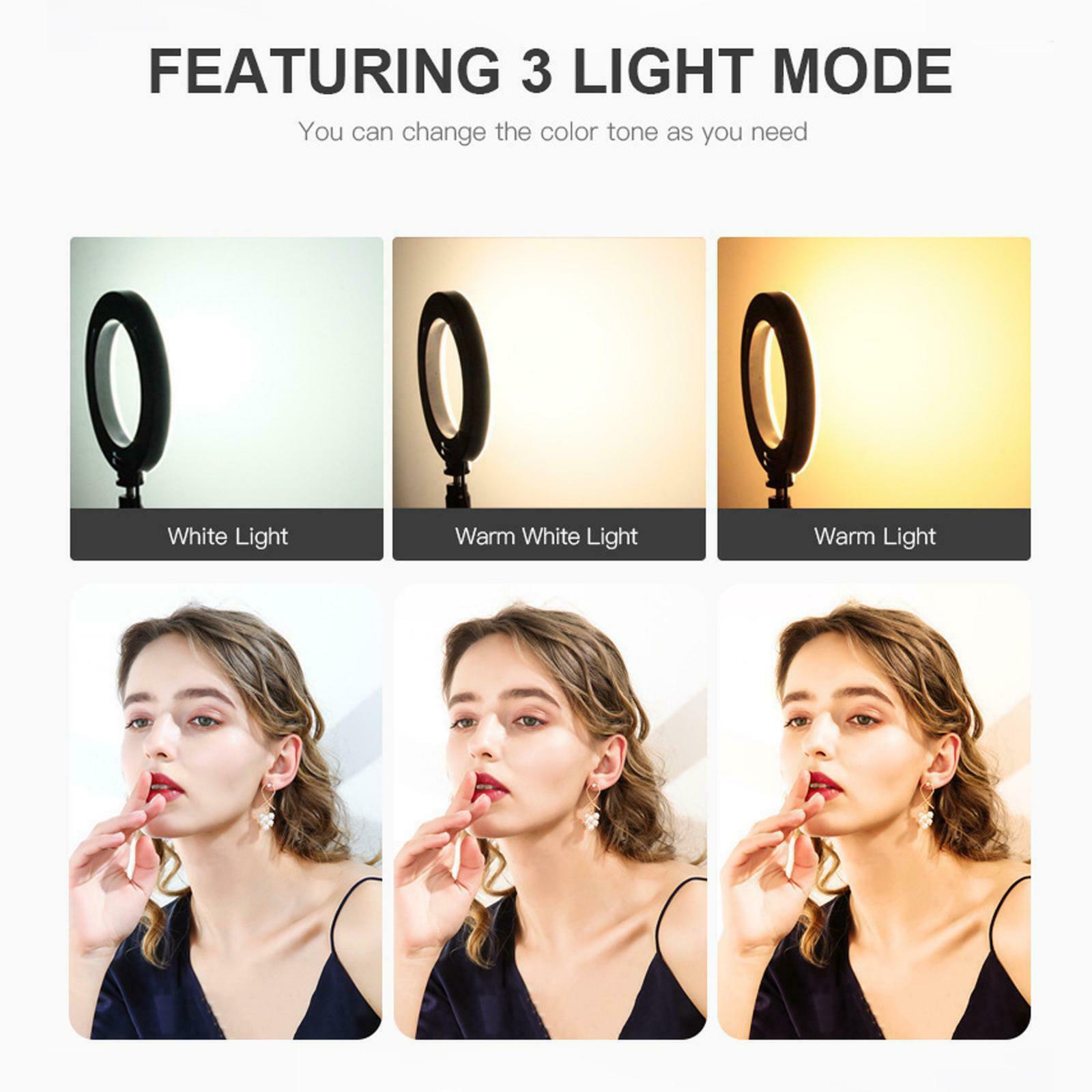 6" Selfie Ring Light Mini Led Ringlight Lighting with Clamp for Live Stream