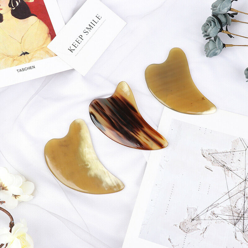 Natural Ox Horn Gua Sha Board Facial Lift Neck Body Scraping Massage To.l8