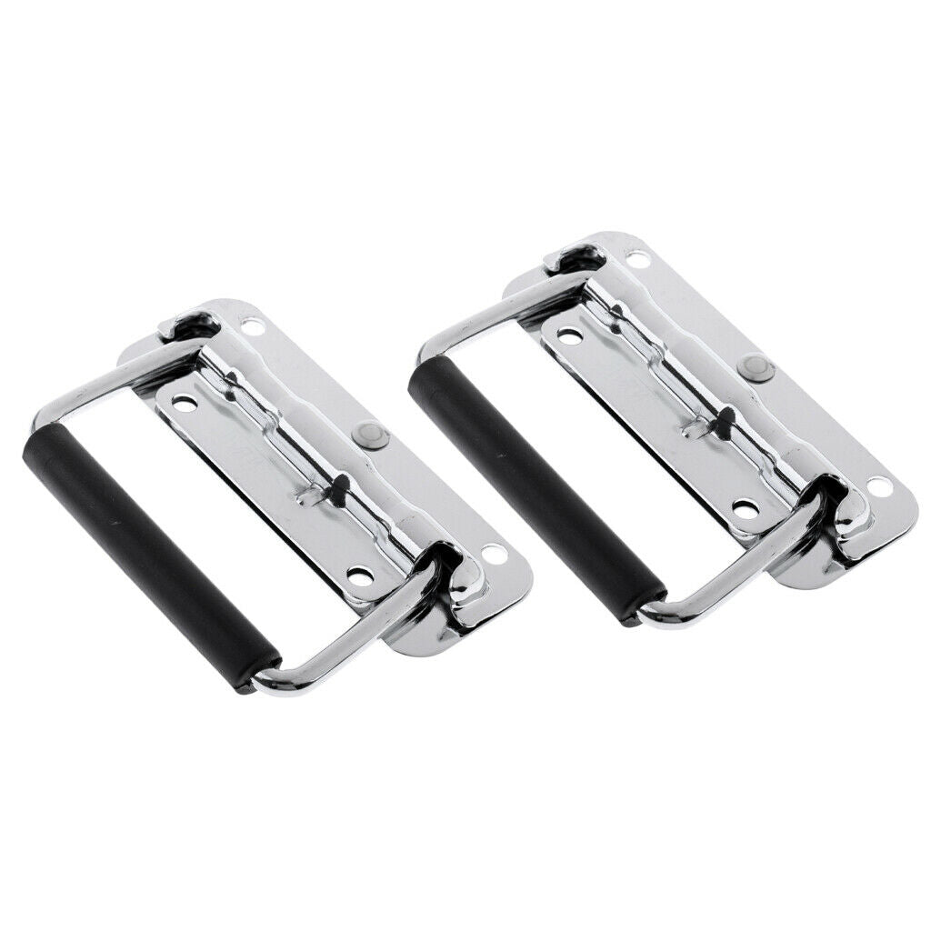 2xSilver Spring Loaded Drop Handle For Flight Case/Speaker Cabinet Equipment