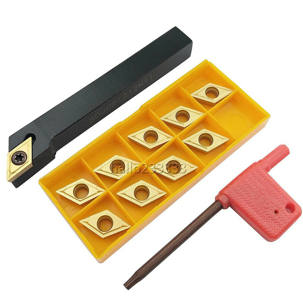 SDJCR1212H11 CNC Lathe Bar Turning Tool Holder + DCMT32.51 BP010 Carbide Inserts