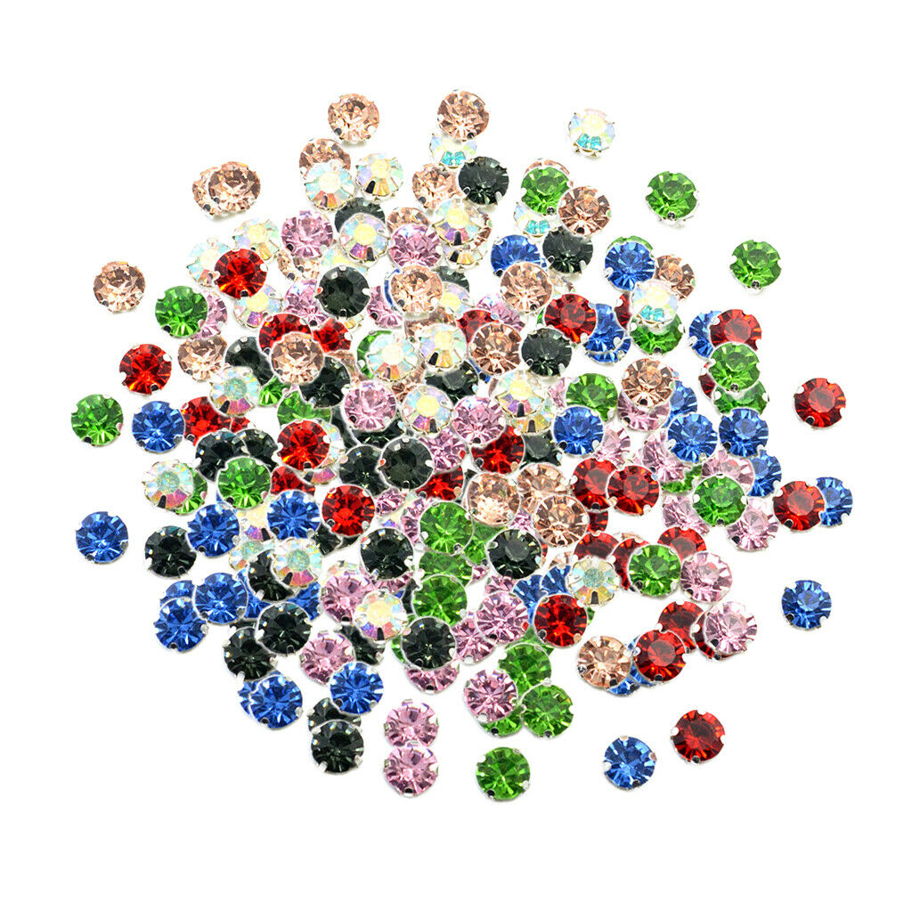 50pcs Crystal Sew On Rhinestones Embellishments Scrapbooking Crafts 8mm