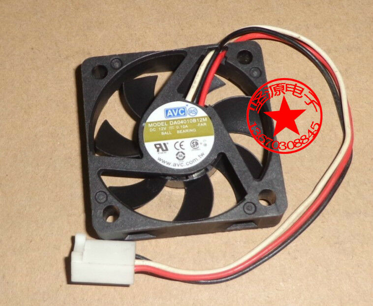 for AVC DA04010B12M 12V 0.10A DC Cooling Fan 40x 40 x10mm Ball Bearing 4Pin/Wire