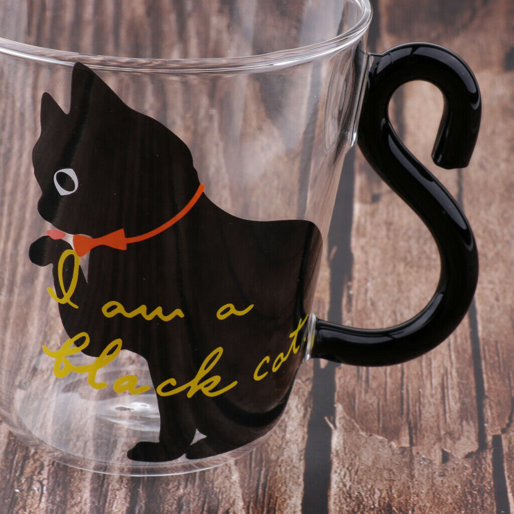 2 Style Cat Pattern Glass Cup Double Wall Glass Espresso Cup 250ml Keeps Hot Or