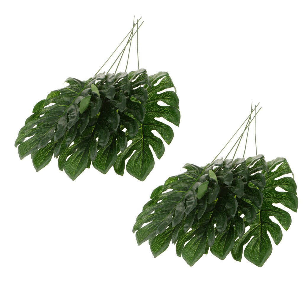 10-Pieces Large Artificial Leaf Faux Foliage Leaves DIY Decor Monstera Leaf