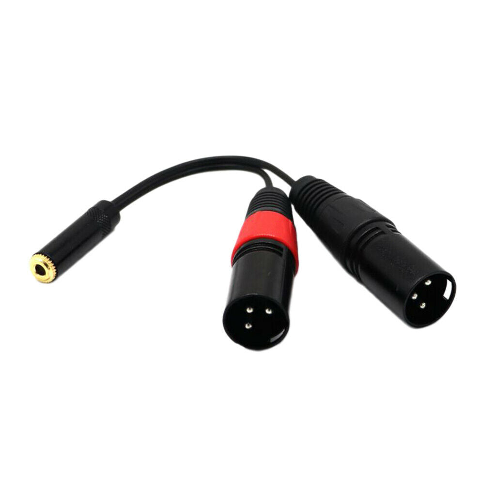 Dual XLR Male Jack to 3.5mm Female 1/8" Stereo Microphone Mic Audio Cable
