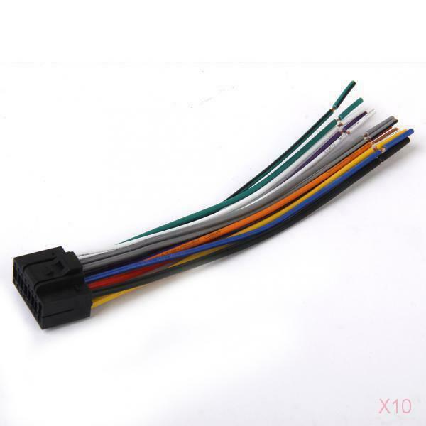 10x For Kenwood Car Radio Stereo EIA Wire Harness Cable W/16 Pin Connector