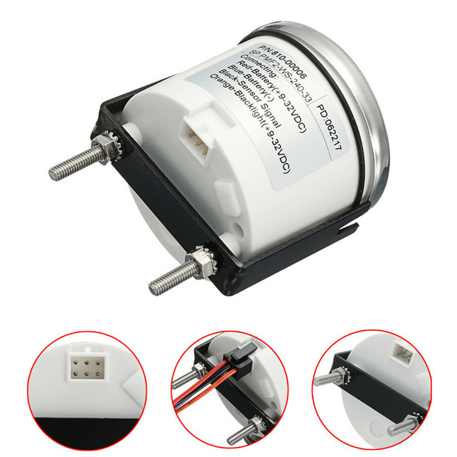 Universal Vehicles Boat Fuel Level Gauge Tank Indicator 52mm 12/24V 240-33 Ohms