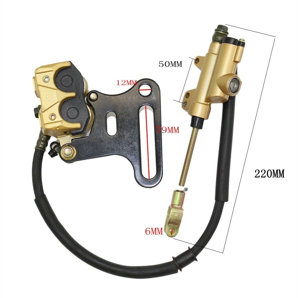 Hydraulic Rear Disc Brake Caliper System + Pads Assembly 110 125 140cc