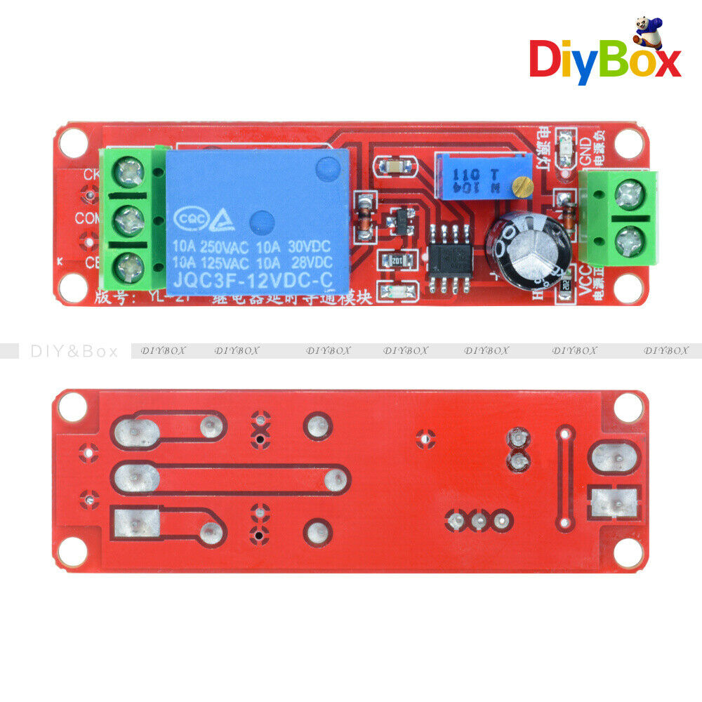 Delay Adjustable Timer Relay Switch Module 12V 0-10 Second NE555 Oscillator