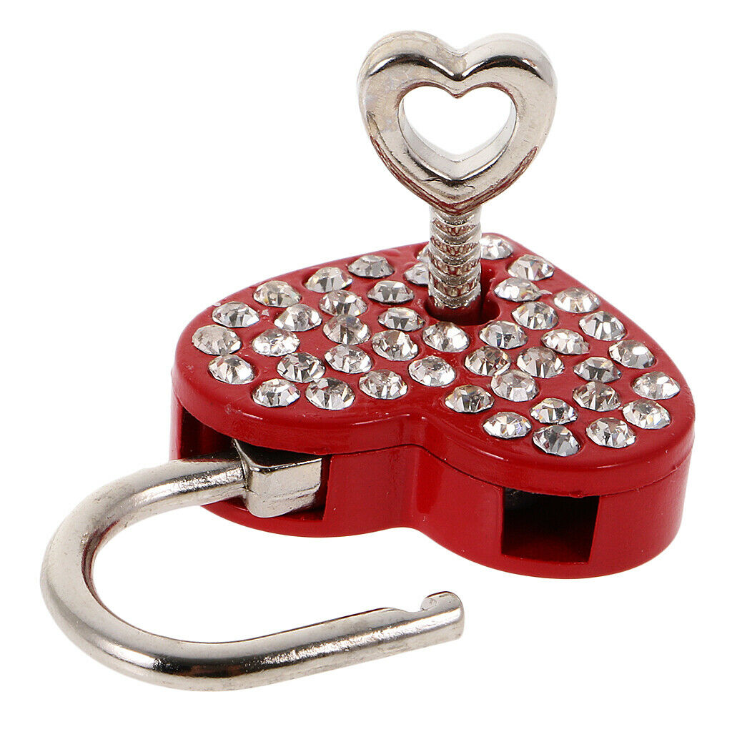 3.8cm Trunk Drawer Outside Diamante Heart Padlock Suitcase Lock Latch