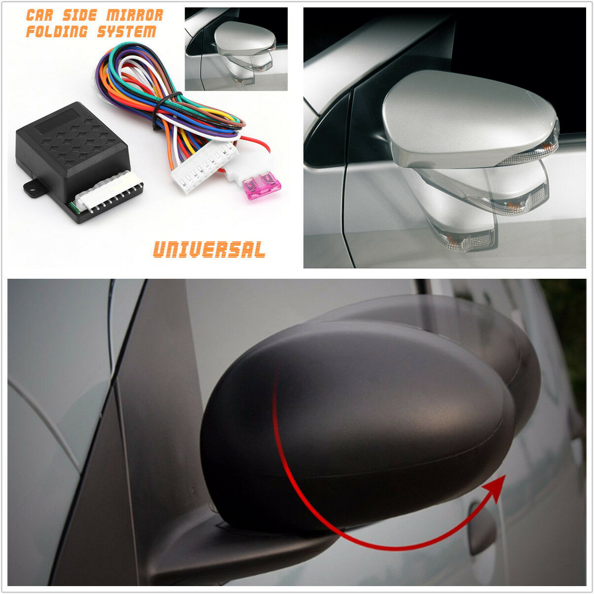 Universal Auto Side Rear View Mirror Folding Folded Closer System Modules Useful