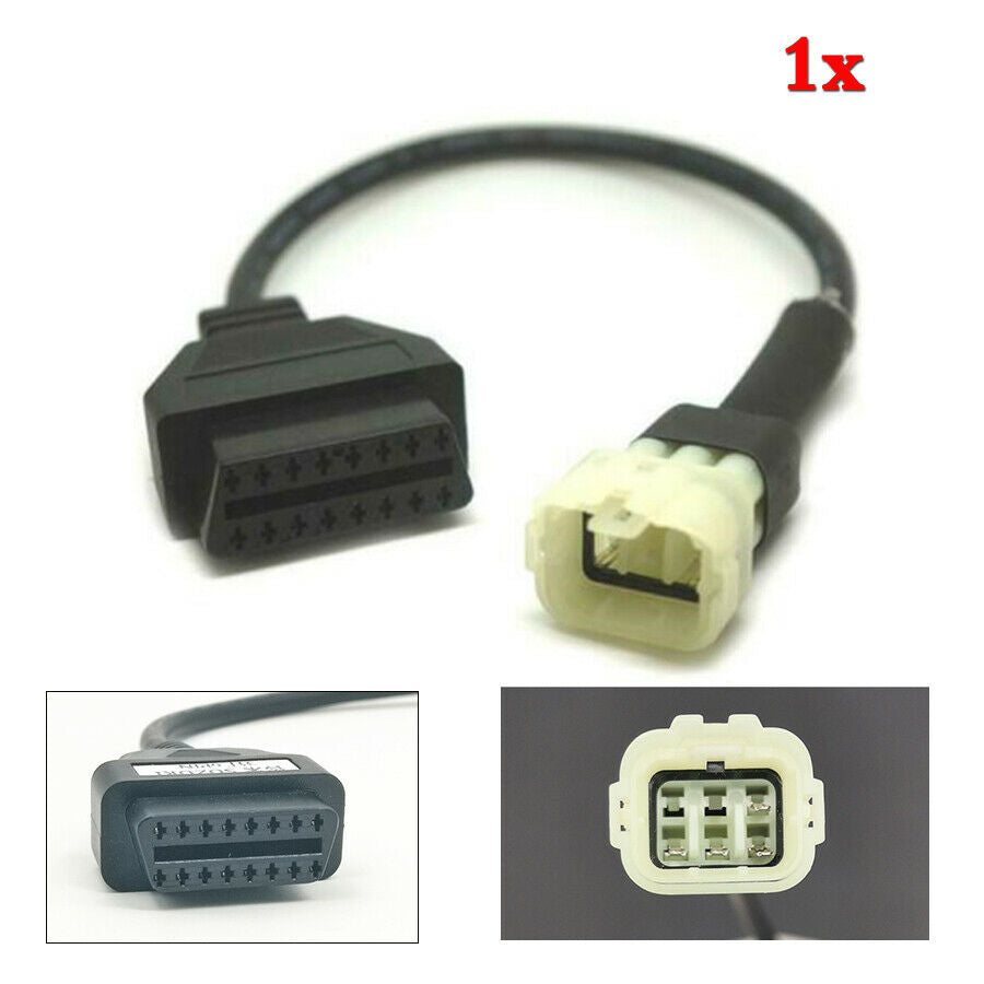 For Kawasaki 6 Pin 4needles OBDII OBD2 Diagnostic Scanner Cable Adapter Tool 1x
