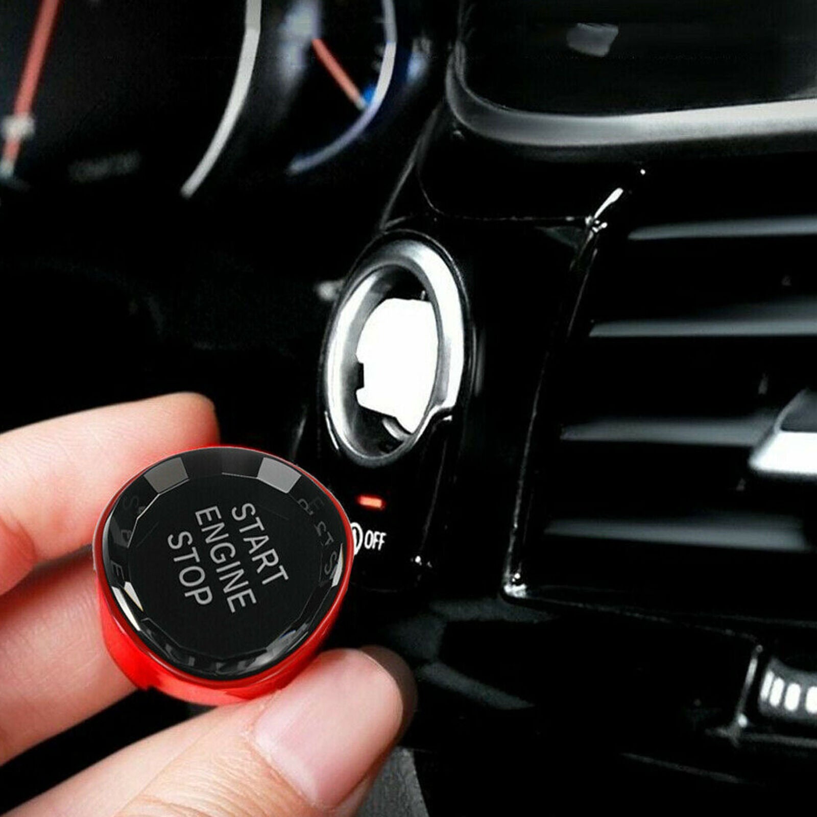 Red Engine Start Stop Switch Button Cover Crystal For BMW E Chassis E90 E92 E93