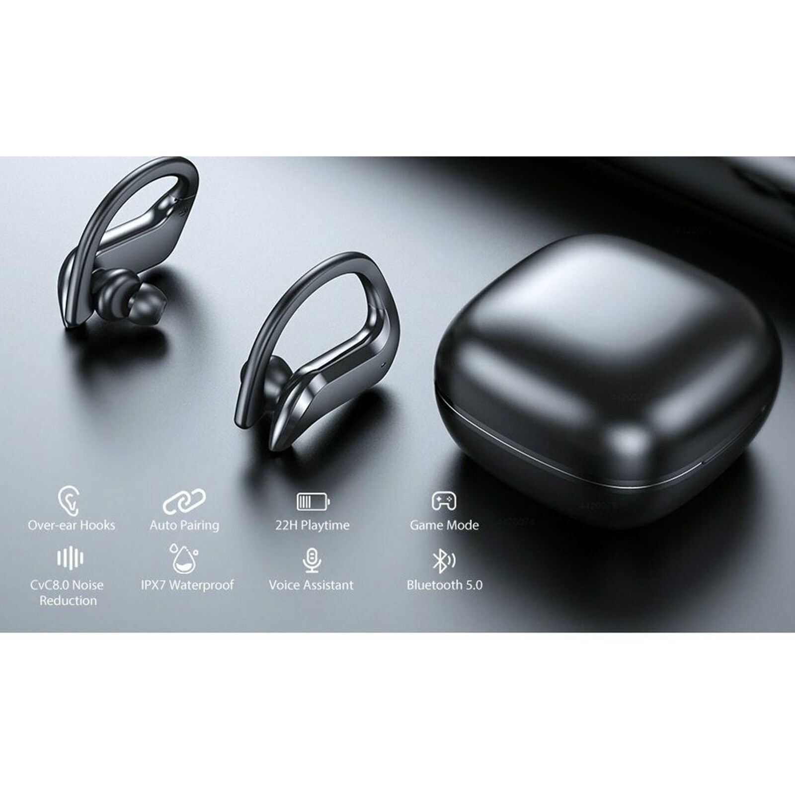 Bluetooth 5.0 Headphones Headset Wireless Earbuds Sport Stereo Earphone IPX7