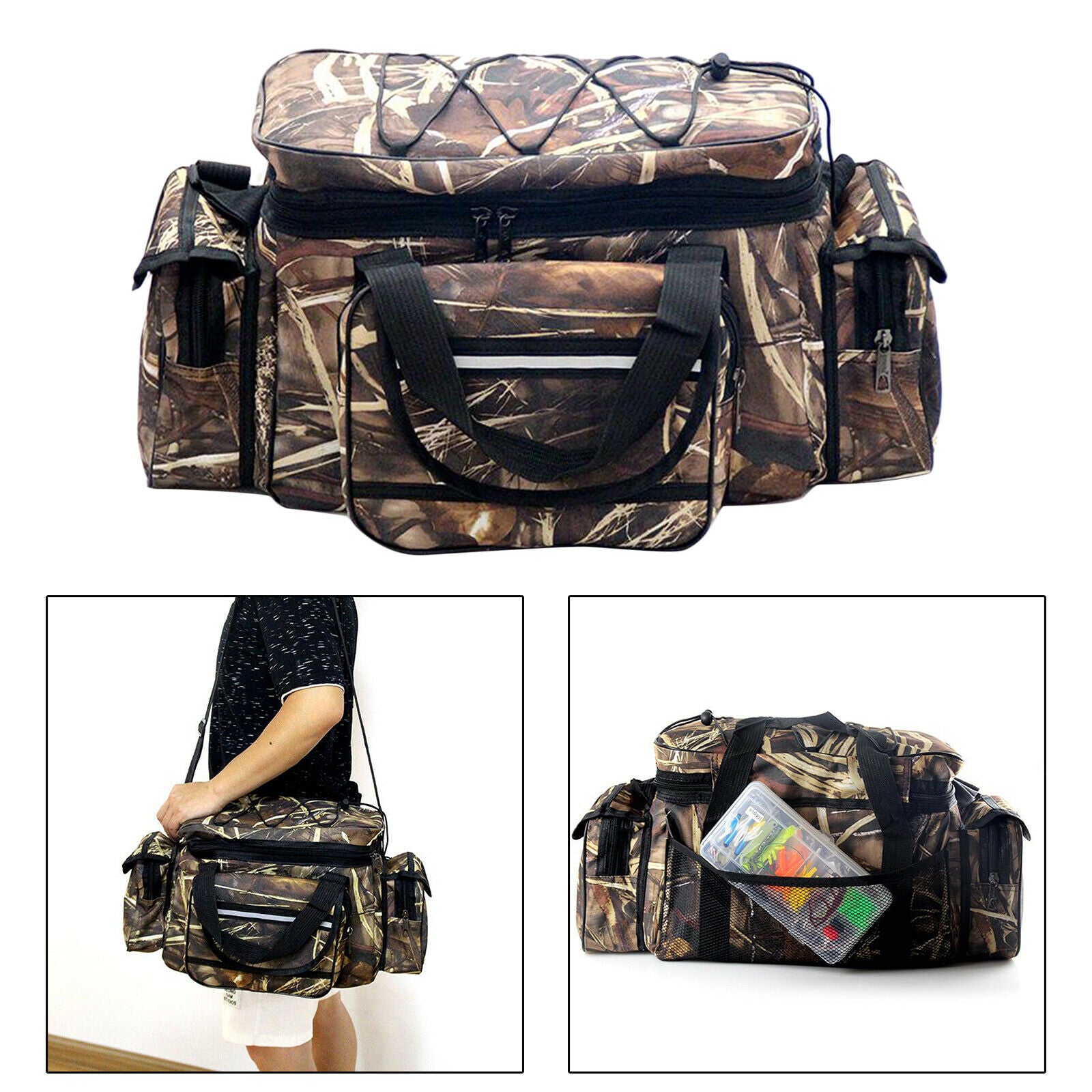 Fishing Bag Tackle Storage Lure Holder Organizer Shoulder Crossbody Bag for