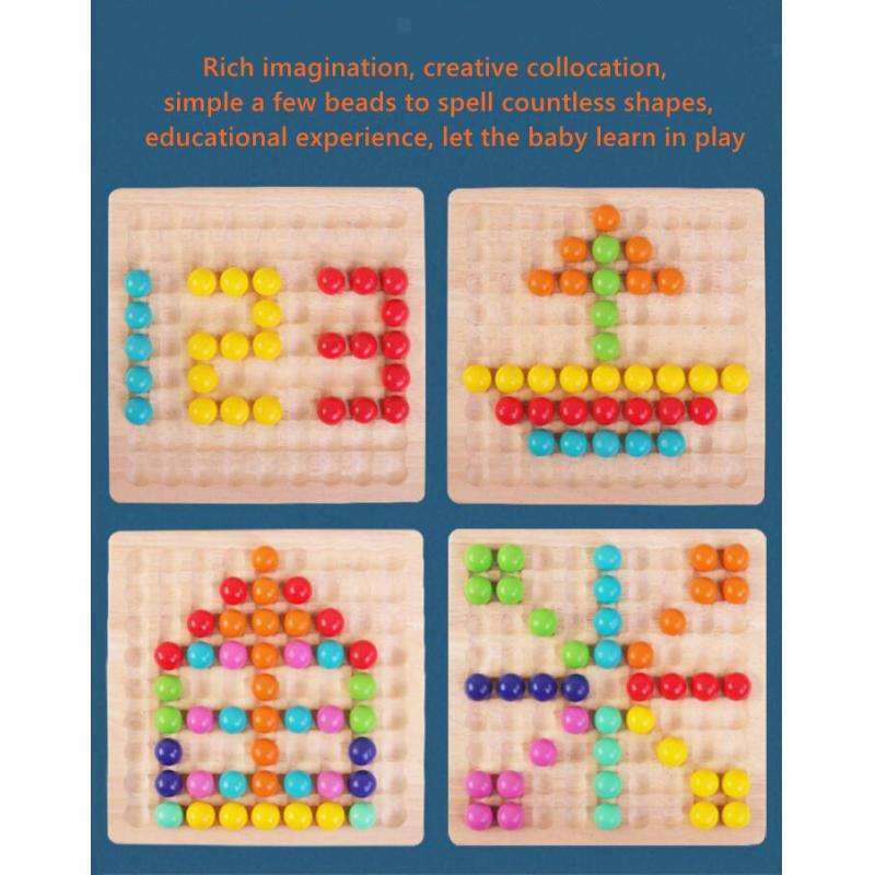 Rainbow Clips Beads Game Color Sorting Math Counting for Kids
