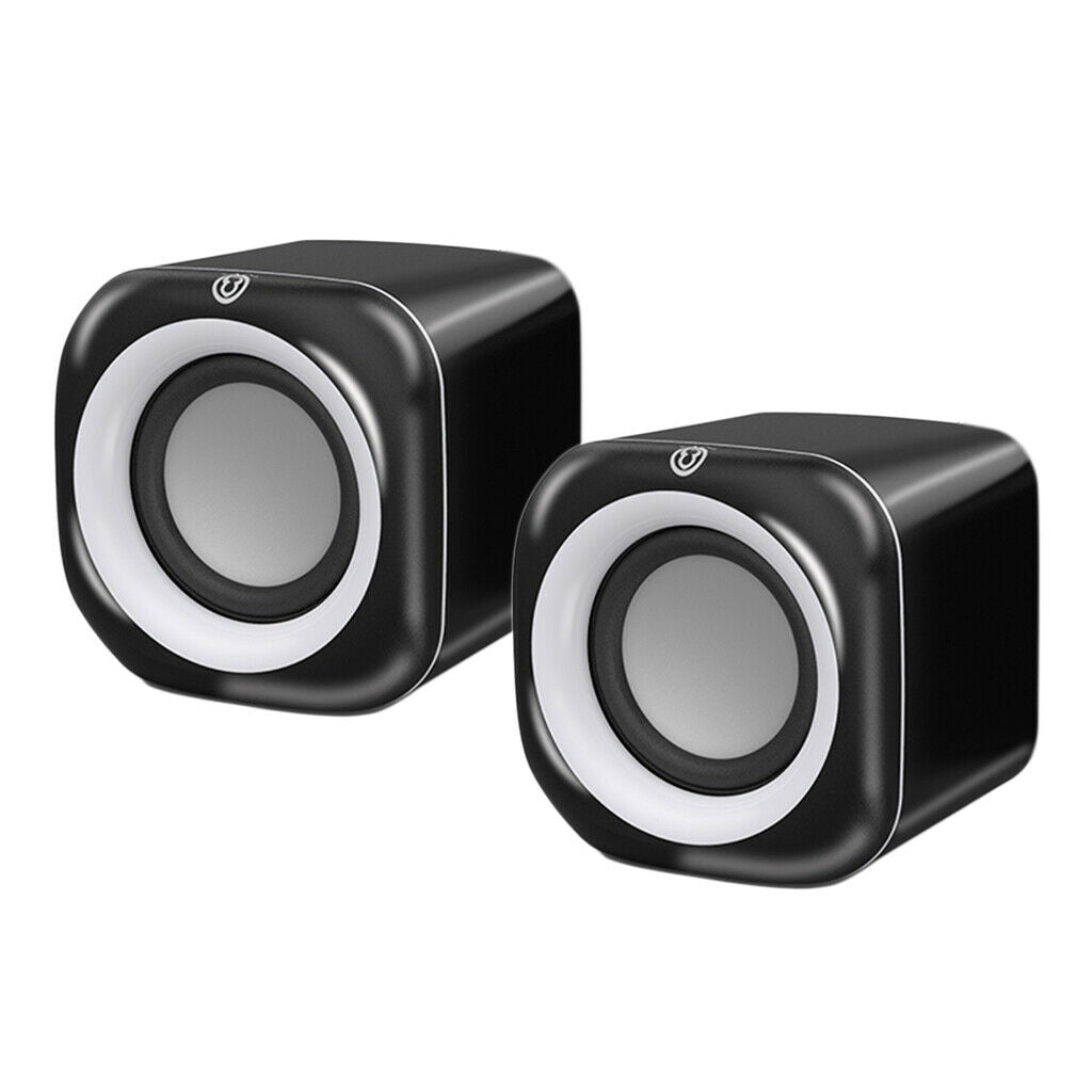 Plastic 3.5mm Computer Speakers USB-Powered Volume Control Surround Sound