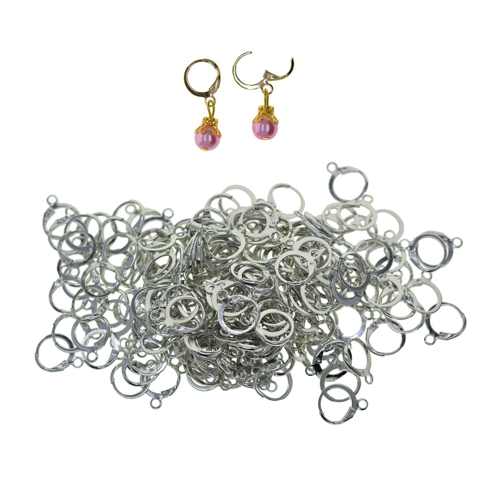 200pcs Leverback Earring Hooks Girls Lady Ear Wire Clip for Jewellery Making