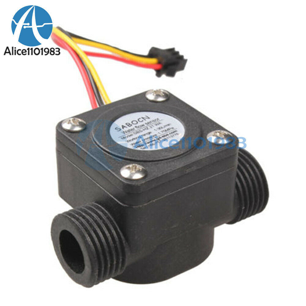 2PCS G1/2 Water Flow Sensor Fluid Flowmeter Switch Counter 1-30L/min Meter