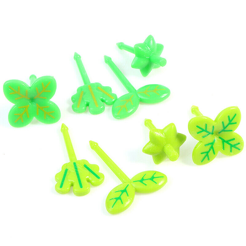 8pcs/set Fruit Fork Toothpick Leaves Decoration Lunch Box Bento Accessori.l8