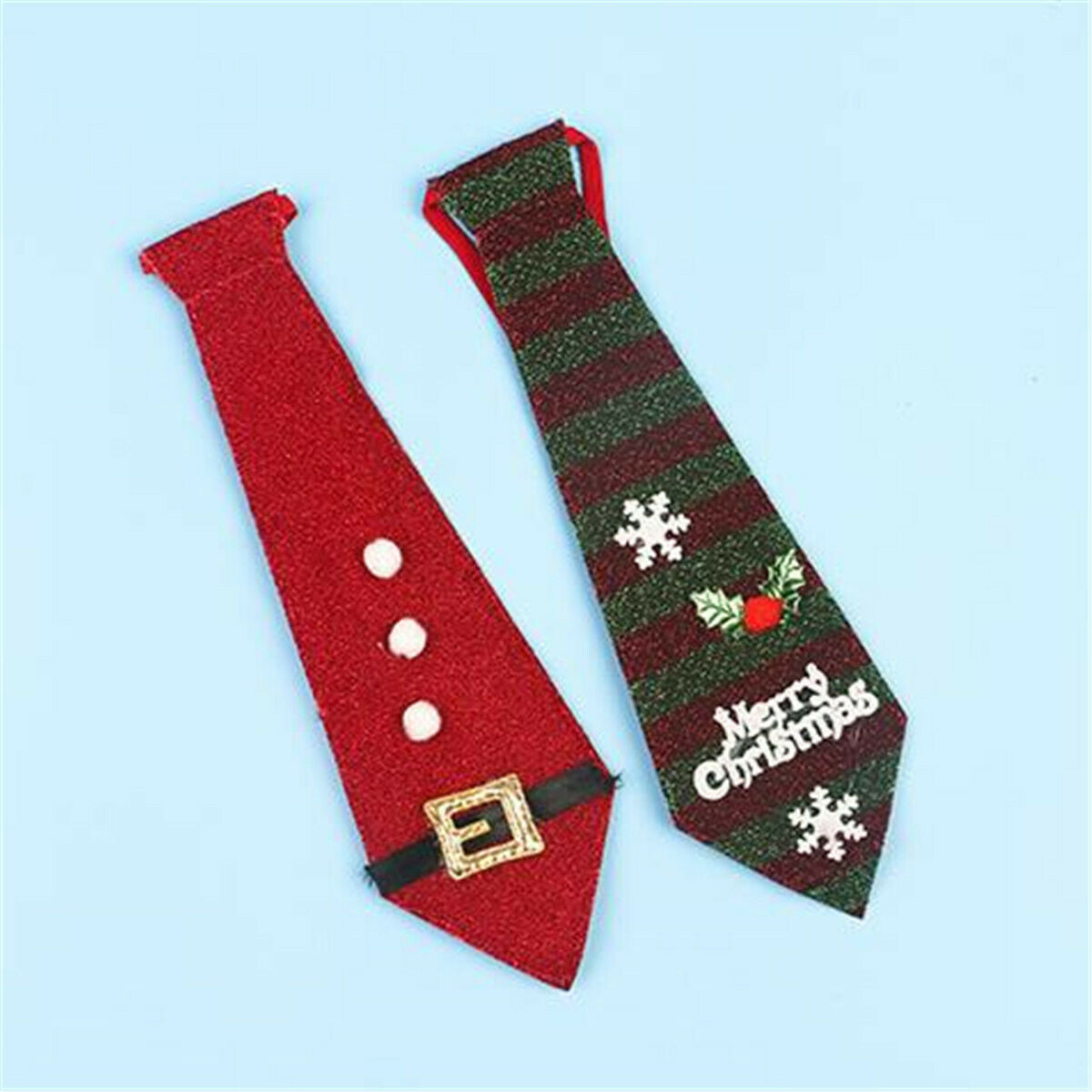 Christmas Necktie Stripe Wave Point Tie Tree Hanging Festival Xmas Decor Gift