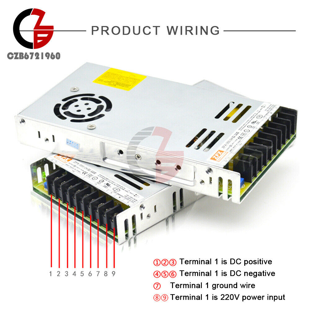 AC 220V to DC 24V 350W Switching Power Supply Mdule Cooling Fan Protective Film