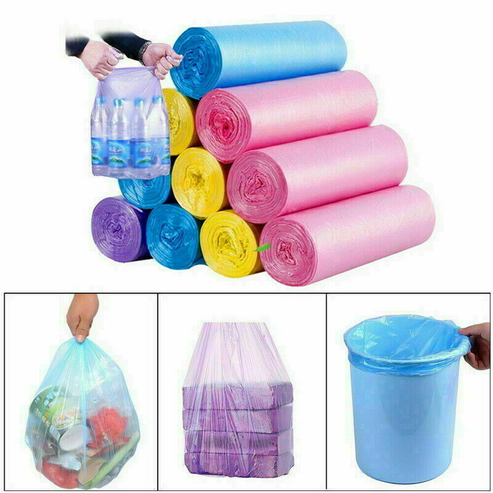 45 Bags Home Small Garbage Bag Trash Bags Disposable Plastic Bag Set 3 Rolls