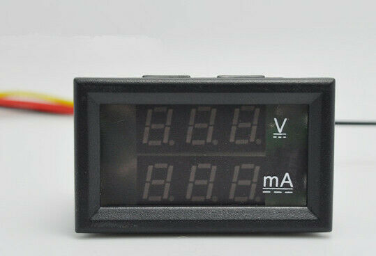 DC 0-999mA Ammeter 0-300VDC Voltmeter Red Blue Dual LED Dispaly Digitals Meter