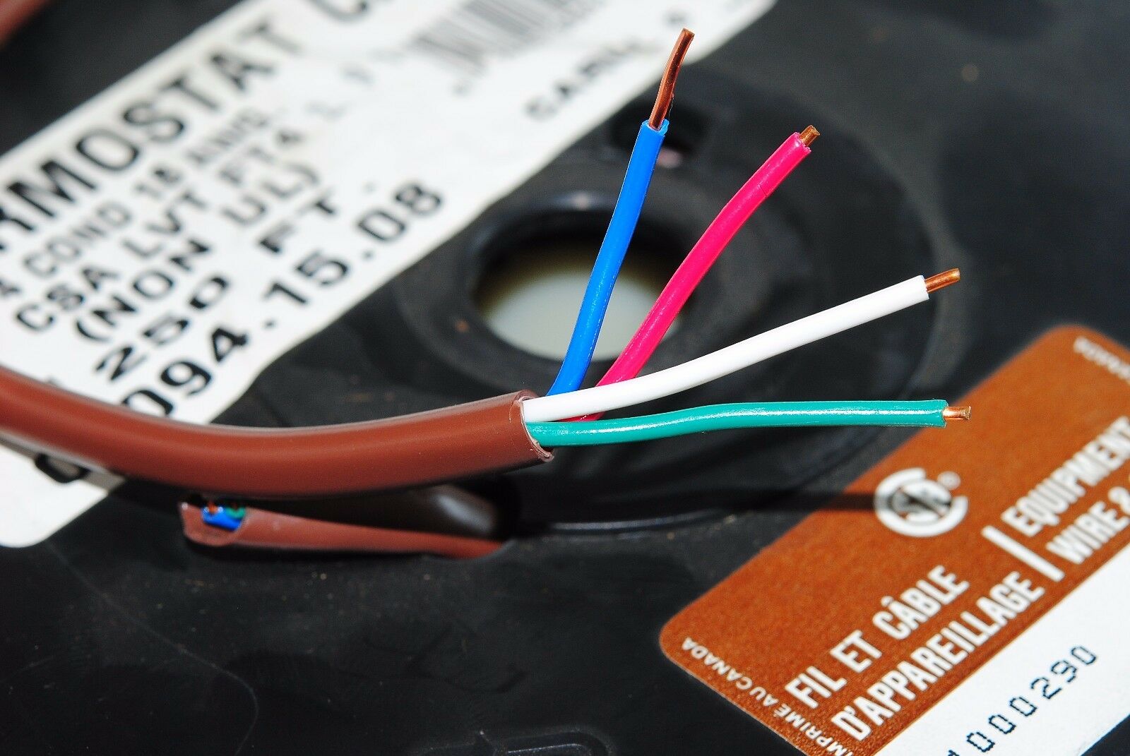 1meter - CAROL 05094.15.08 18AWG 4COND 60ºC 30 Volt  Solid Thermosta Wire
