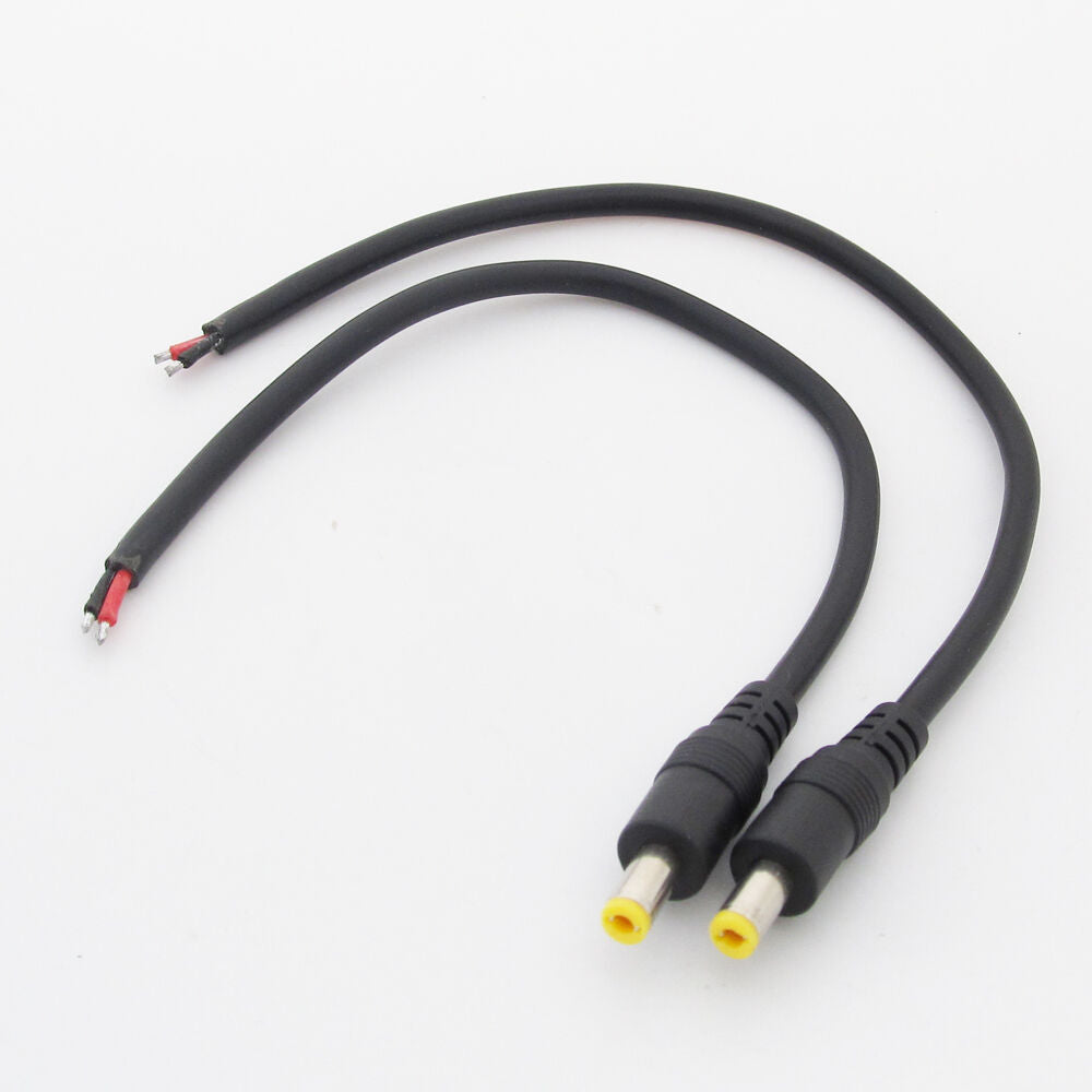 50pcs 25cm 18AWG Copper DC Power Cable Pigtail 5.5x2.5mm DC Male For CCTV Camera