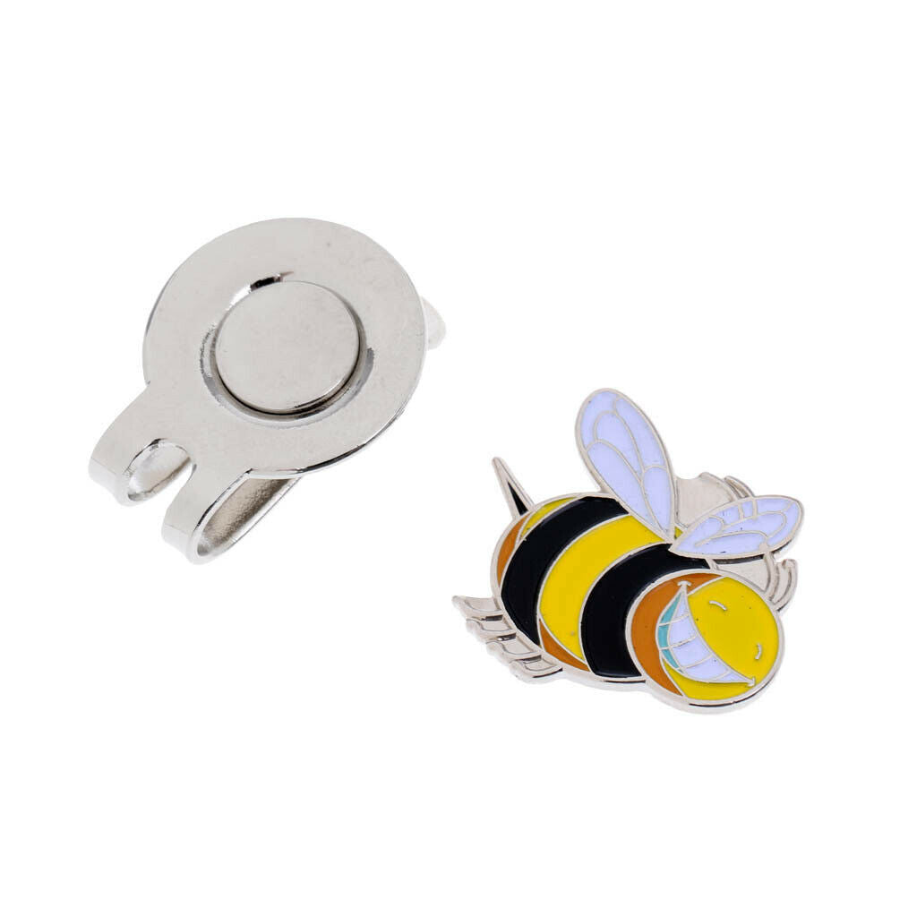 Alloy Hat Clip with Magnetic Removable Golf Ball Marker Little Bee Pattern