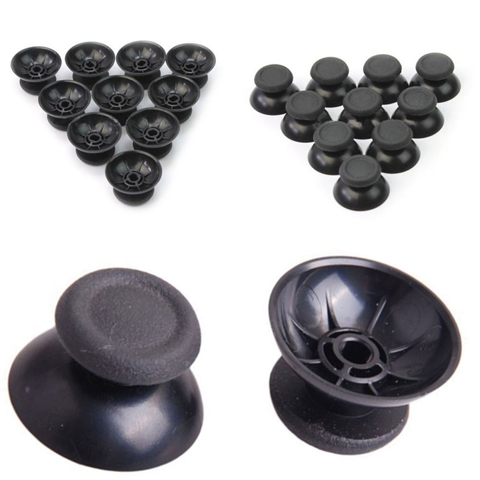 10 pcs Replacement Controller Analog Thumbsticks Thumb Stick for PS4 Black