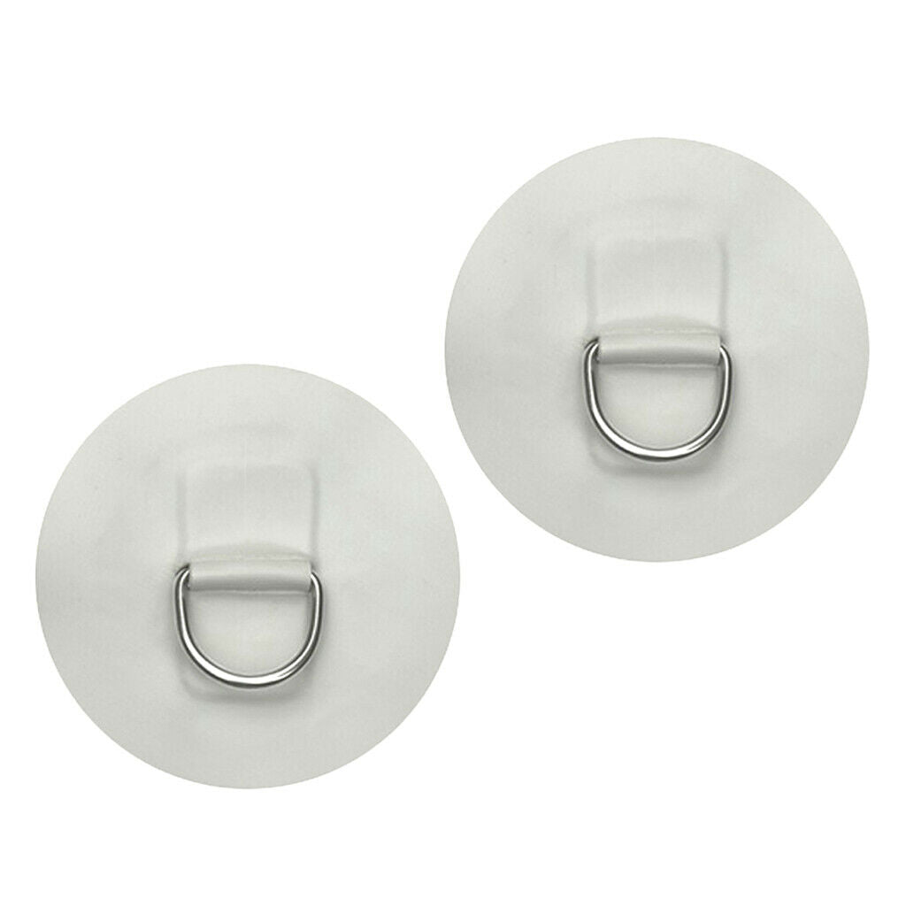 2pcs 4" Stainless Steel Boat Raft Dinghy Surfboard D-Ring PVC Patch Pad