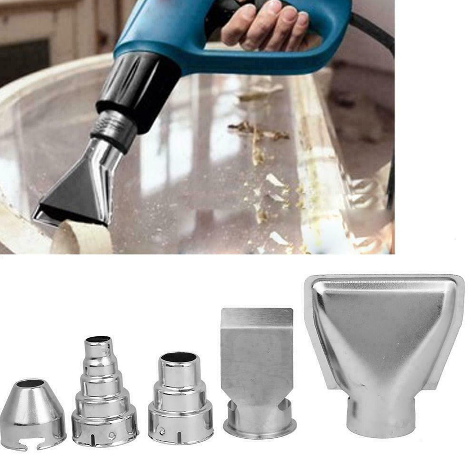 5pcs Stainless Steel Hot Air Gun Nozzles Durable Heat Blower Accessories