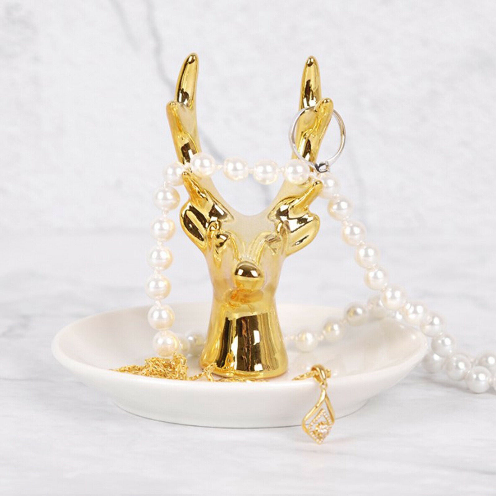Handmade Deer Jewelry Display Stand Tray Necklace Bracelets Holder Show Rack