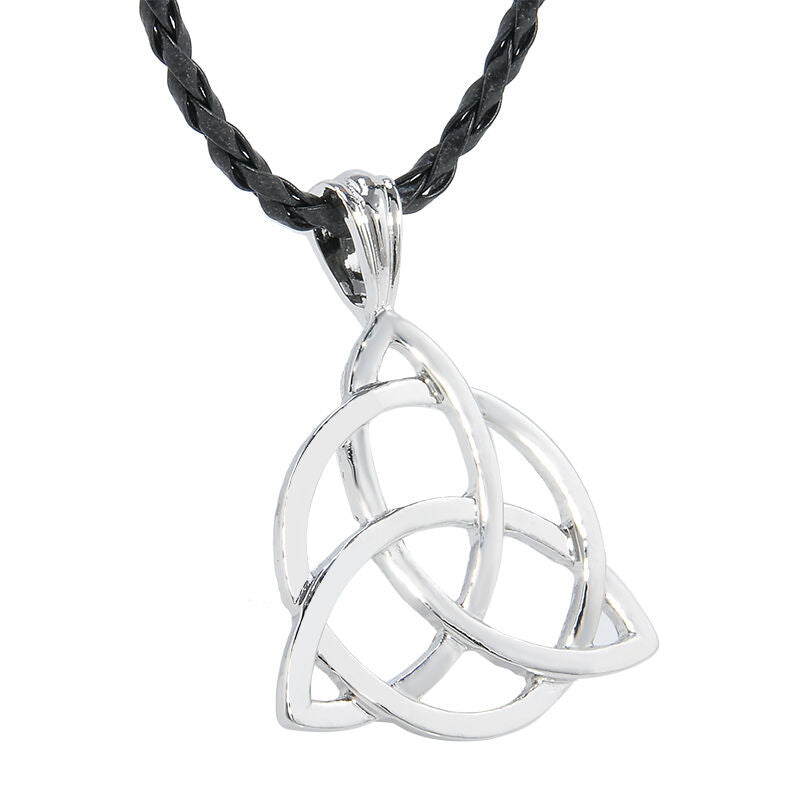 Retro Celtic Knot Triquetra Trinity Pewter Pendant with 20" Choker Necklace