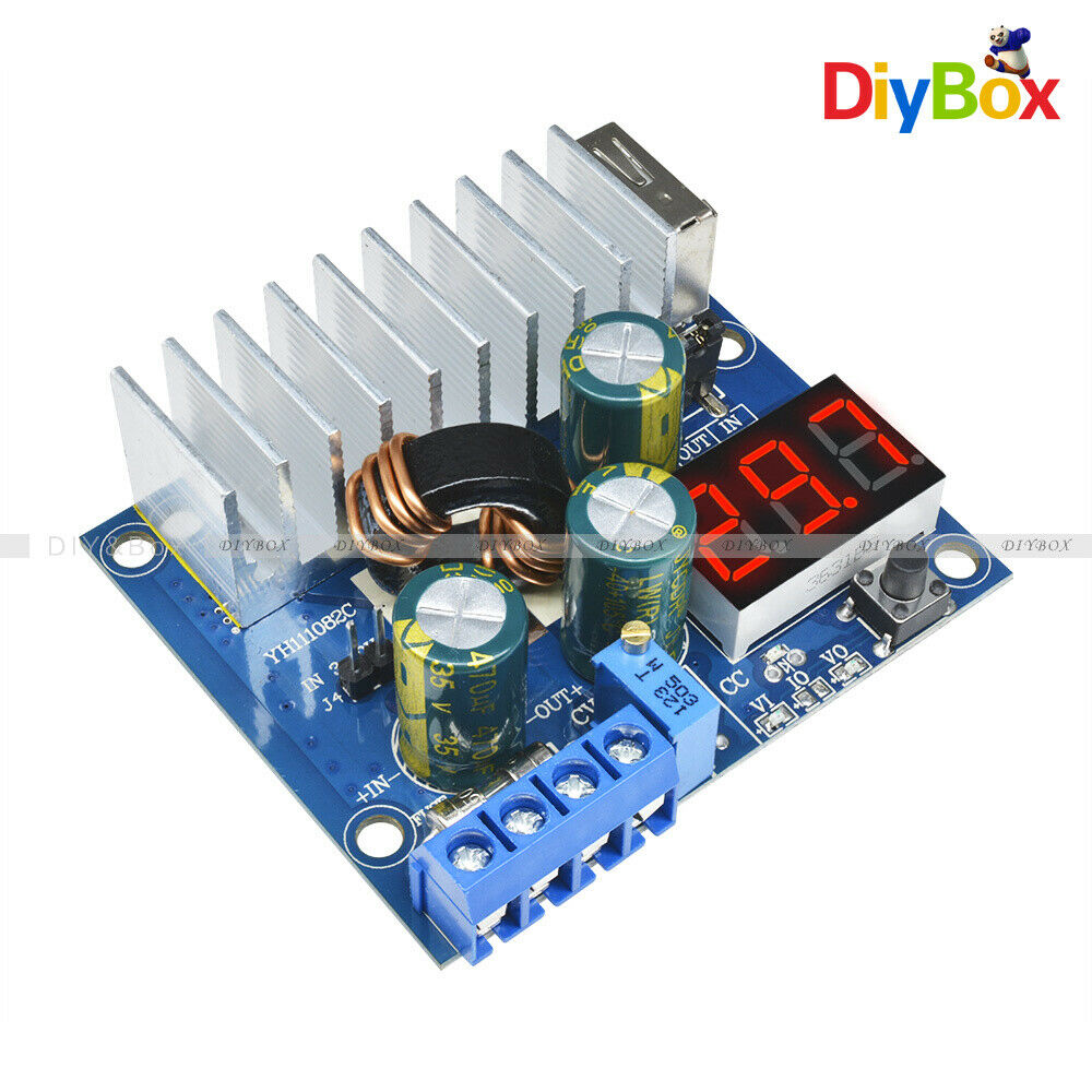 6A 3-35V to 3-35V DC 100W Boost Step-up Module USB Power Supply LED Voltmeter