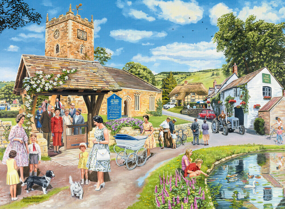 16578 Ravensburger Happy Days No 3, Countryside Nostalgia Pigsaw Puzzles 4x500pc