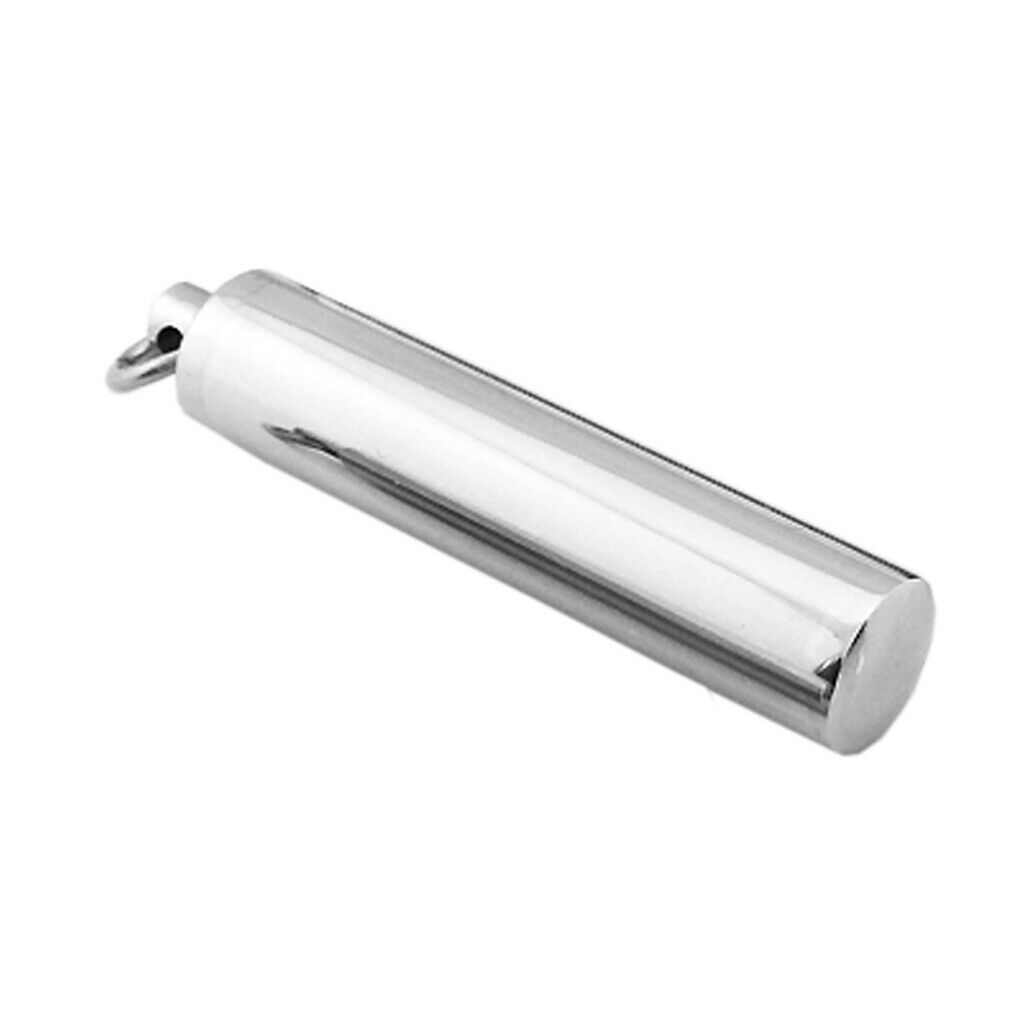2x Stainless Steel Waterproof Pill Case Urn Ash Holder Pendant Necklace