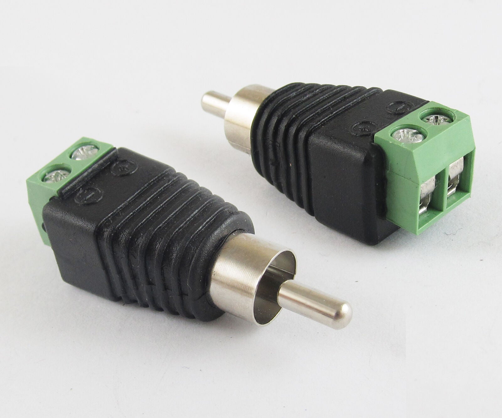 100pcs UTP CCTV CAT5 Phono RCA Male Plug to AV Terminal Screw Balun Connector