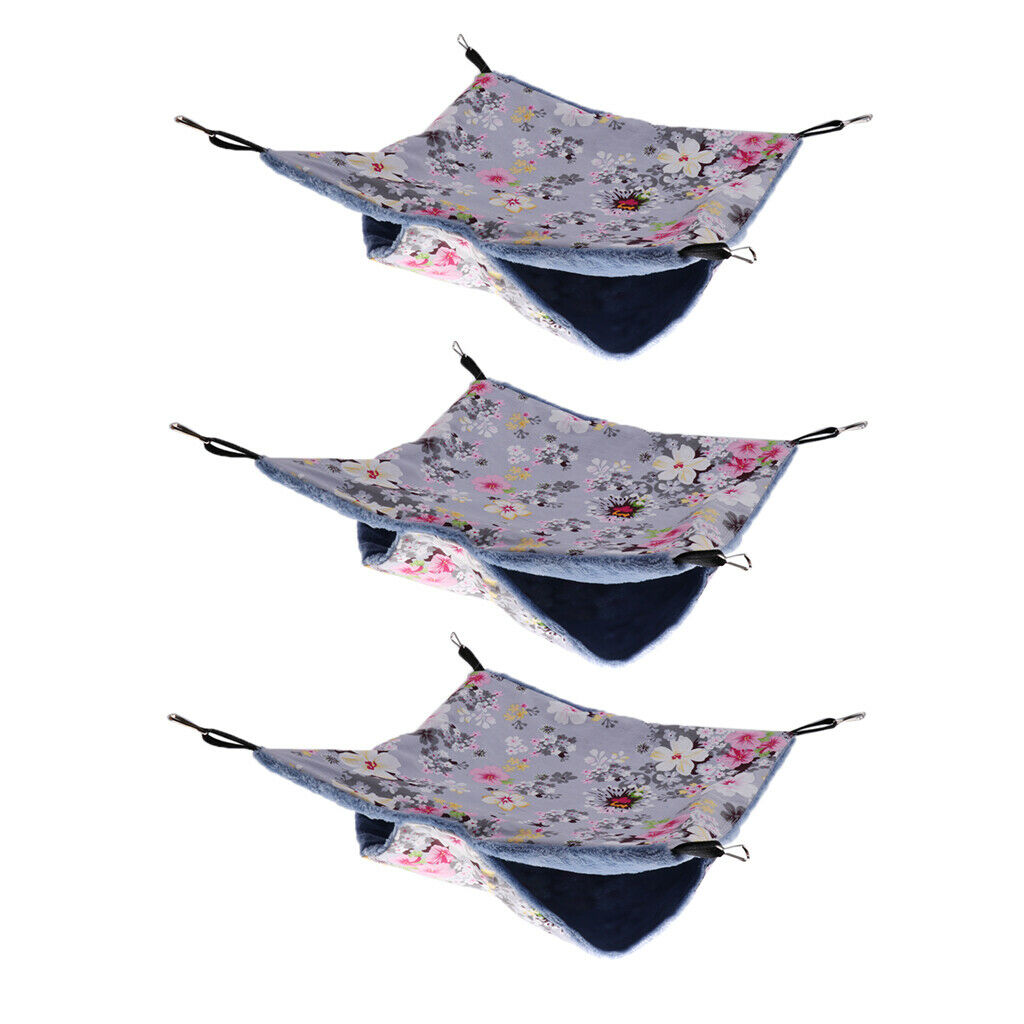 3 Pieces Squirrel Hammock, Small Animals Cotton Hanging Bed - Mat House Cage