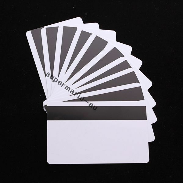 50x blank CR80 ID ISO PVC Credit Card HiCo 1-3 Magnetic Stripe ~PVC Card Printer