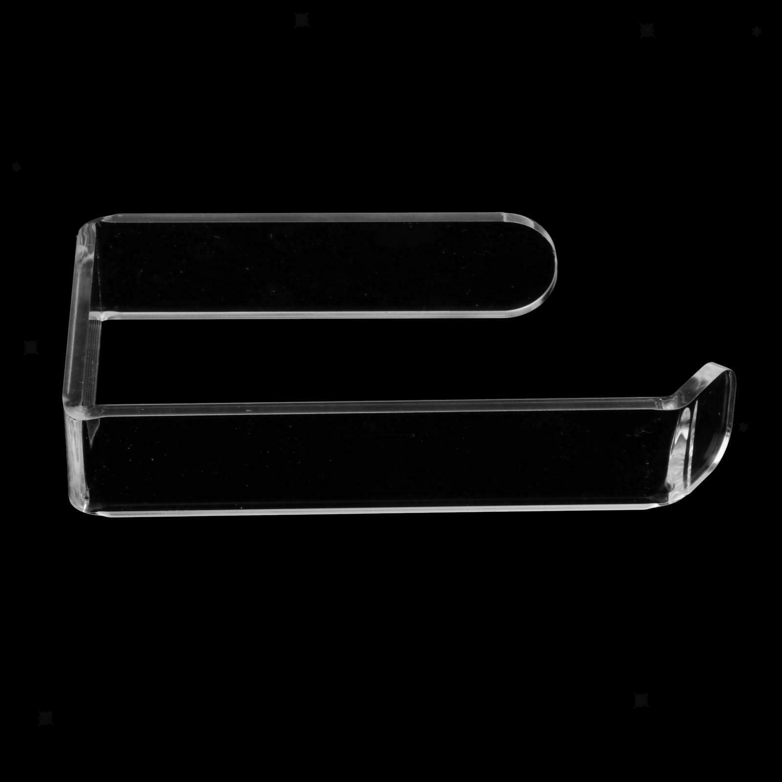 4x Wall Mounted Paper Holder Transparent Toilet Roll Hanger Home Organizers