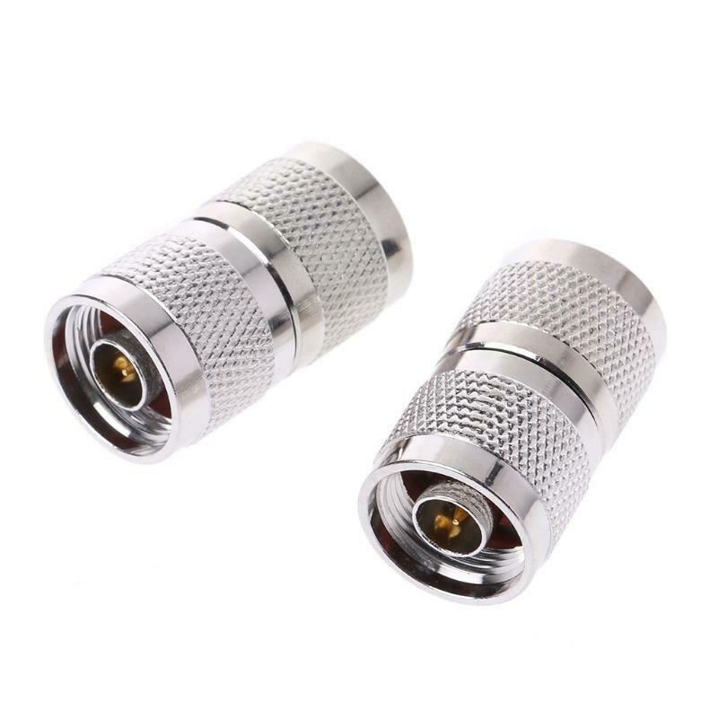 2 Pcs RF N Plug Male to N Plug Male N-JJ Coaxial Connector Antenna Cable Adapter