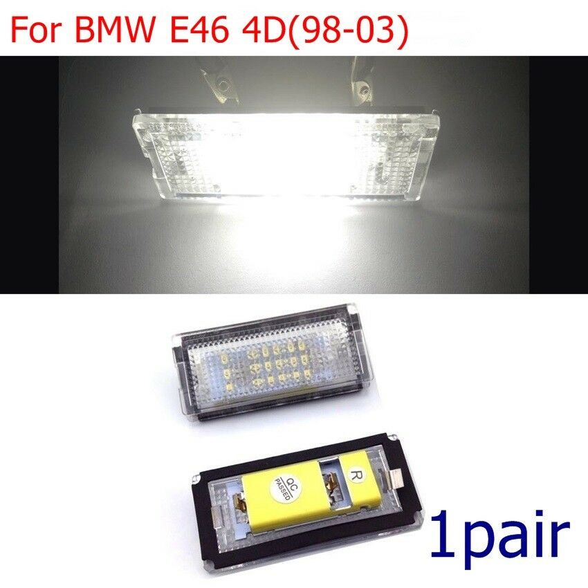 2X Bright 6500K HID WHITE 18 LED LICENSE PLATE LIGHT FOR 98-03 BMW E46 325i 328i