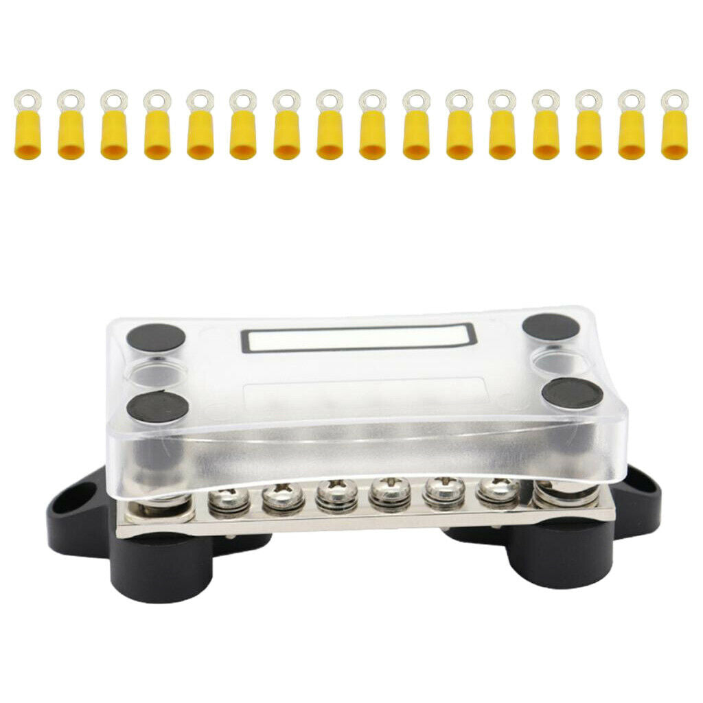Boat 100A Dual Row Bus Bar Distribution Block with 16 Terminals